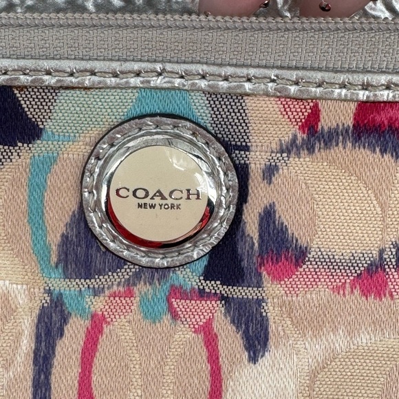 Coach Poppy Ikat Multicolor Signature Camp Wallet - Picture 7 of 10
